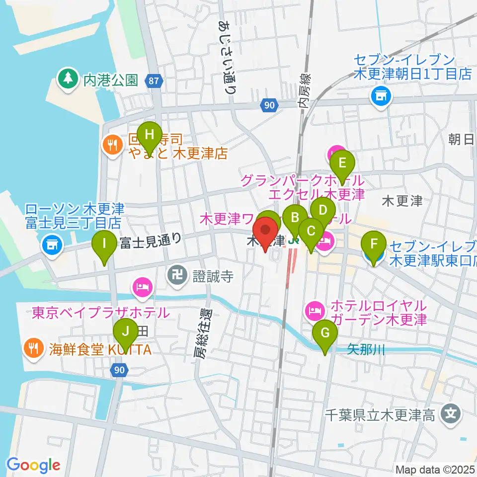 かずさエフエム周辺のコンビニエンスストア一覧地図