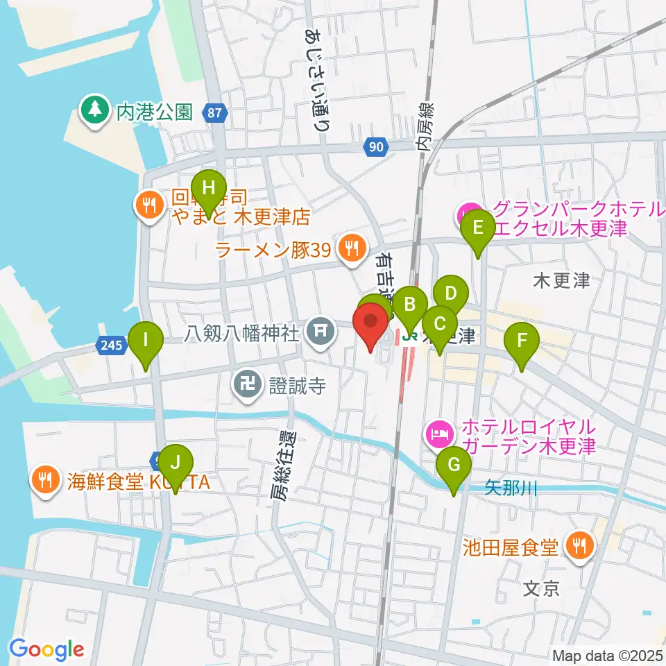 かずさエフエム周辺のコンビニエンスストア一覧地図