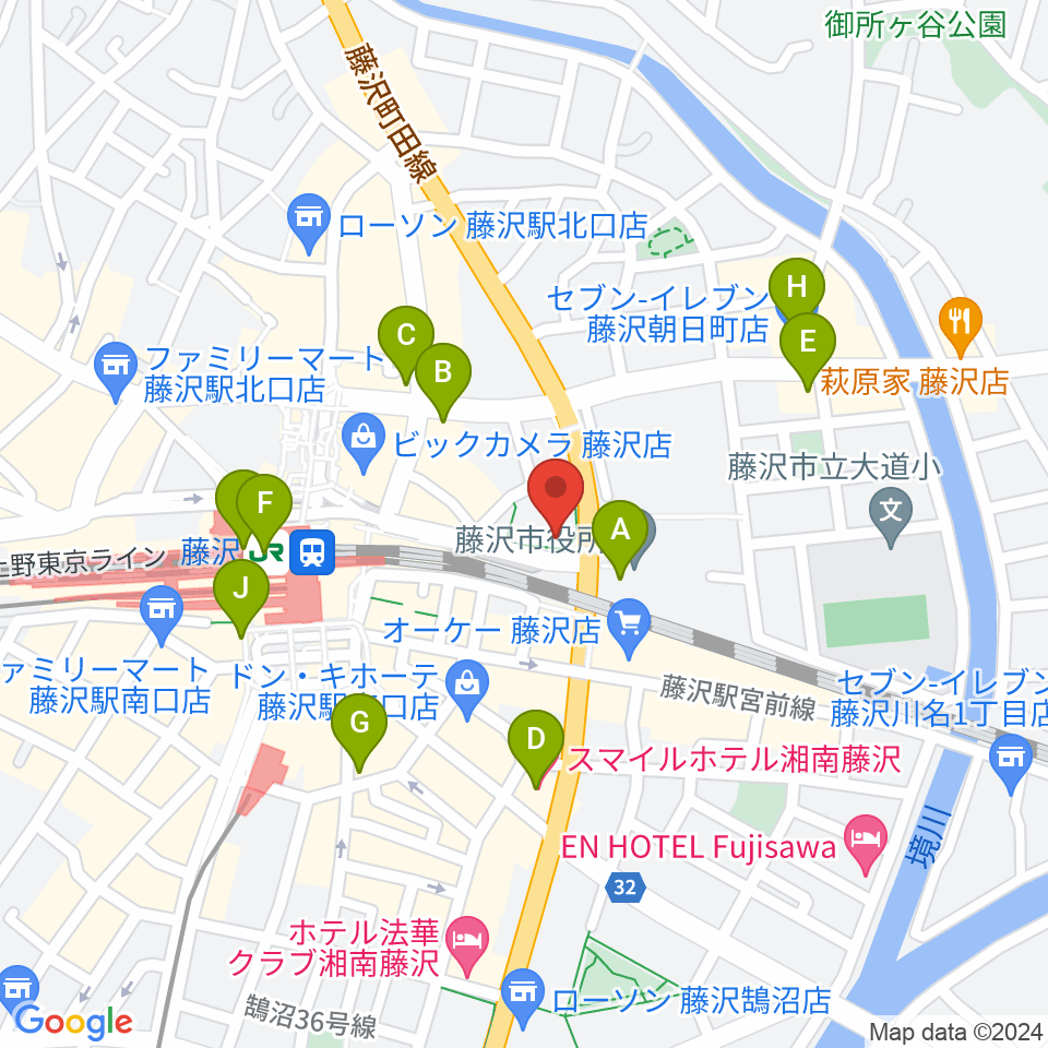 レディオ湘南周辺のコンビニエンスストア一覧地図