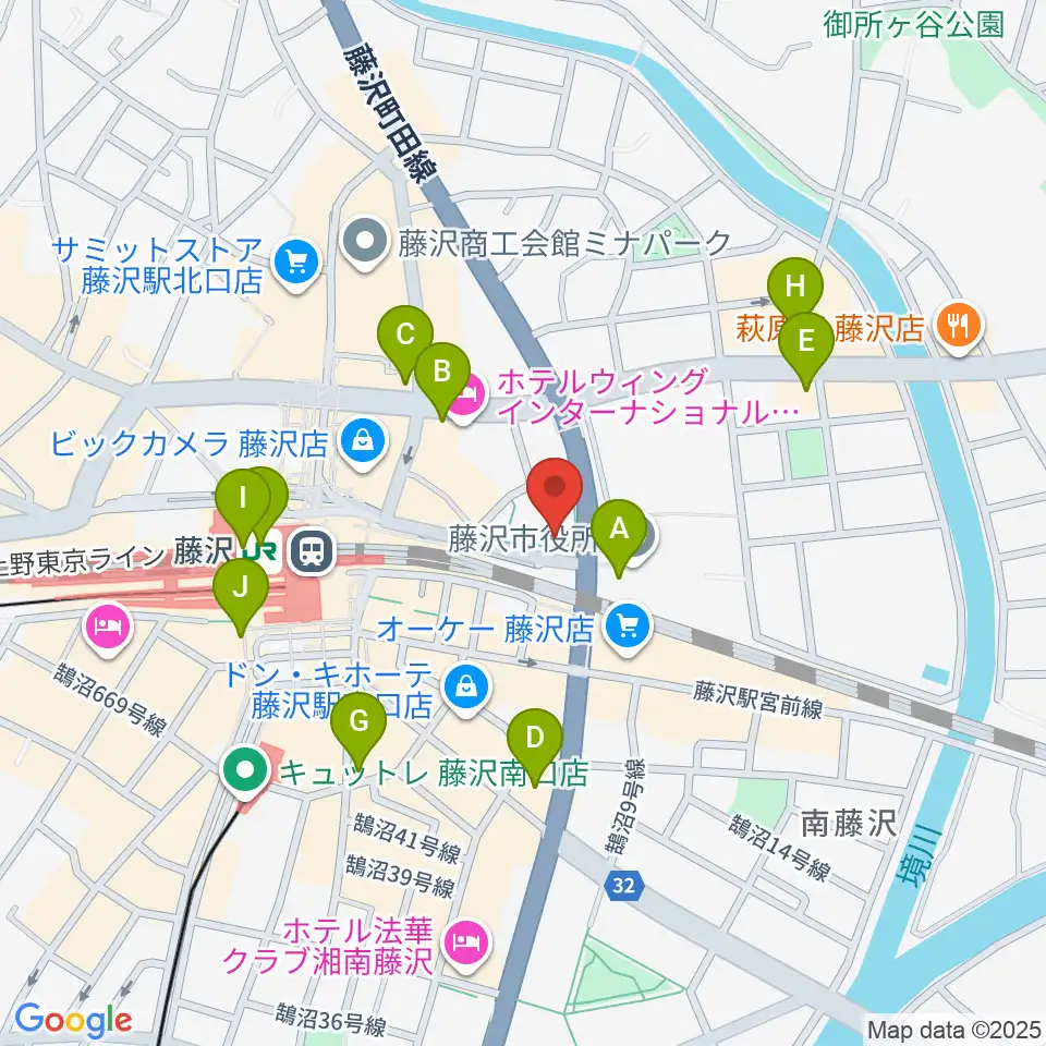 レディオ湘南周辺のコンビニエンスストア一覧地図
