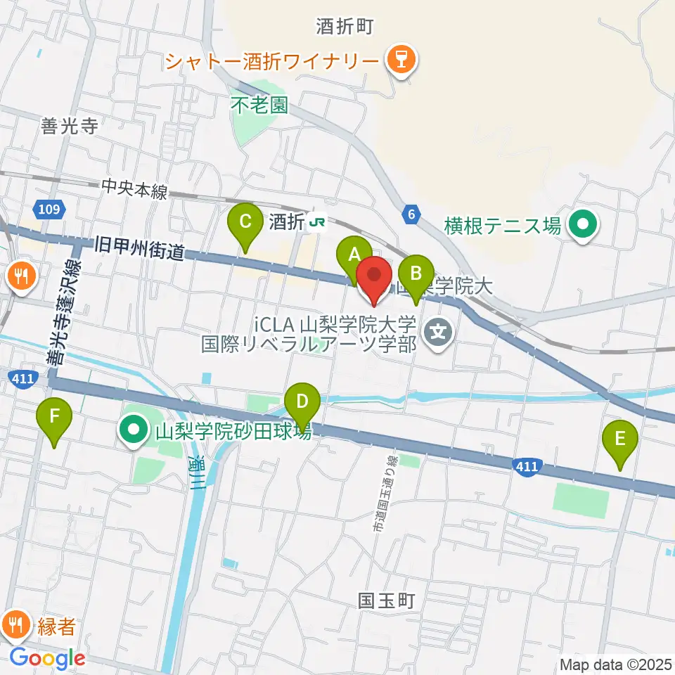 エフエム甲府周辺のコンビニエンスストア一覧地図