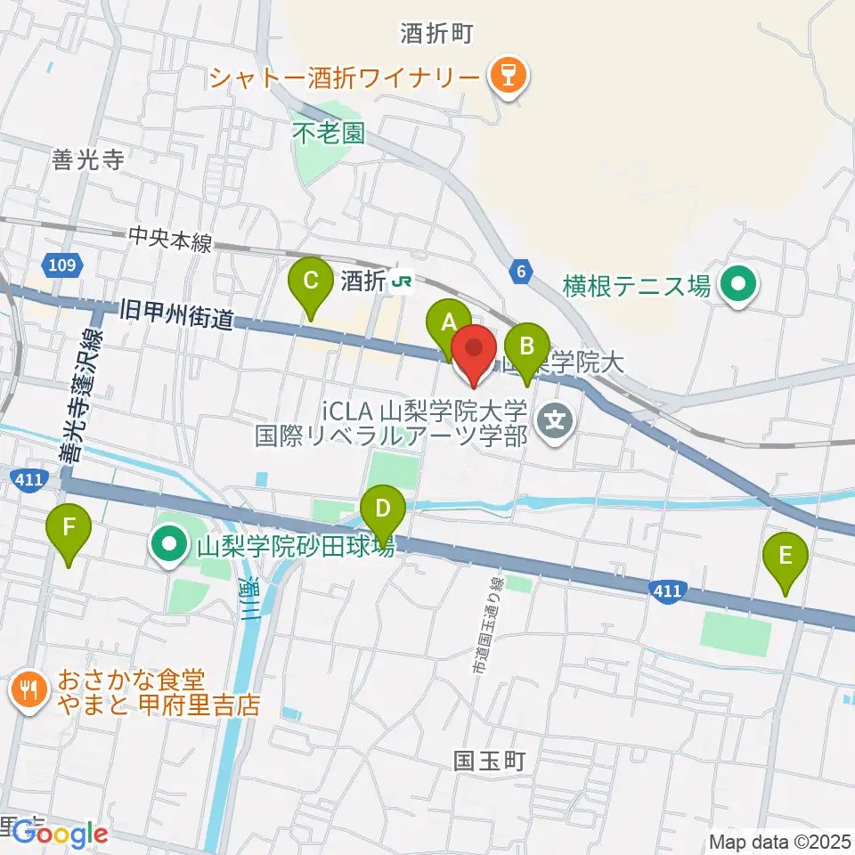 エフエム甲府周辺のコンビニエンスストア一覧地図