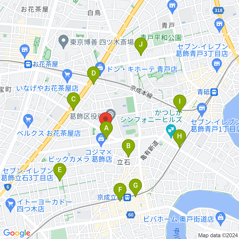 かつしかFM周辺のコンビニエンスストア一覧地図