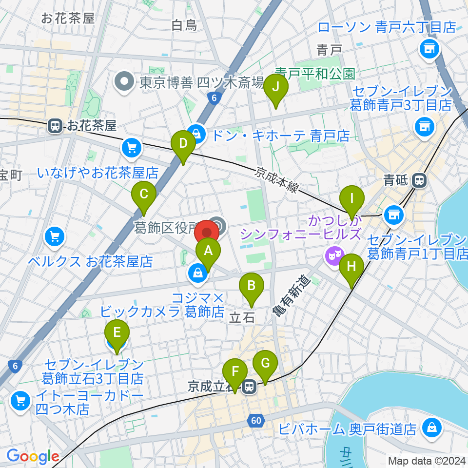 かつしかFM周辺のコンビニエンスストア一覧地図