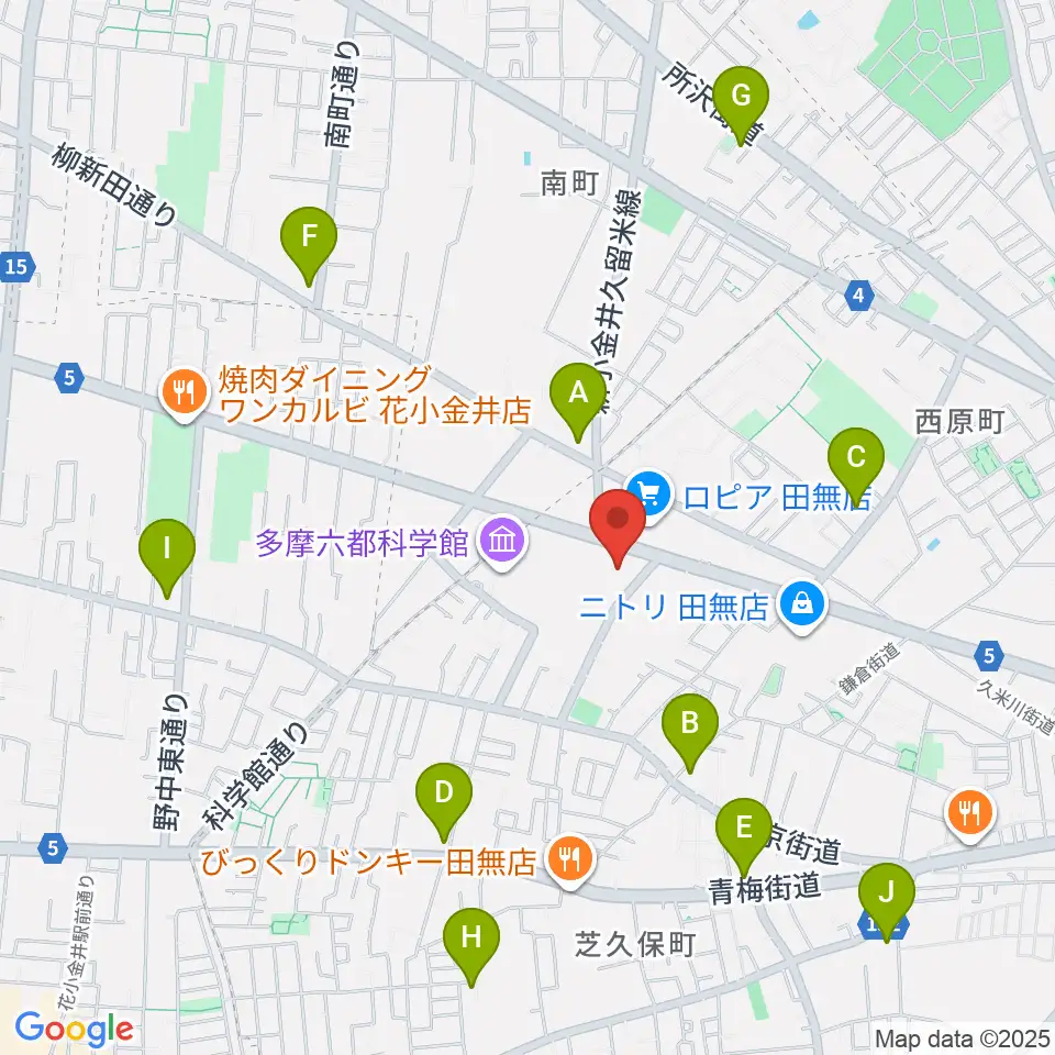 エフエム西東京周辺のコンビニエンスストア一覧地図