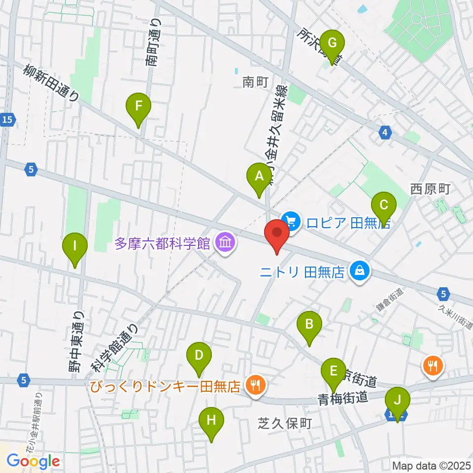 エフエム西東京周辺のコンビニエンスストア一覧地図