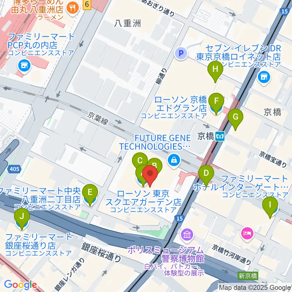 中央エフエム ラジオシティ周辺のコンビニエンスストア一覧地図