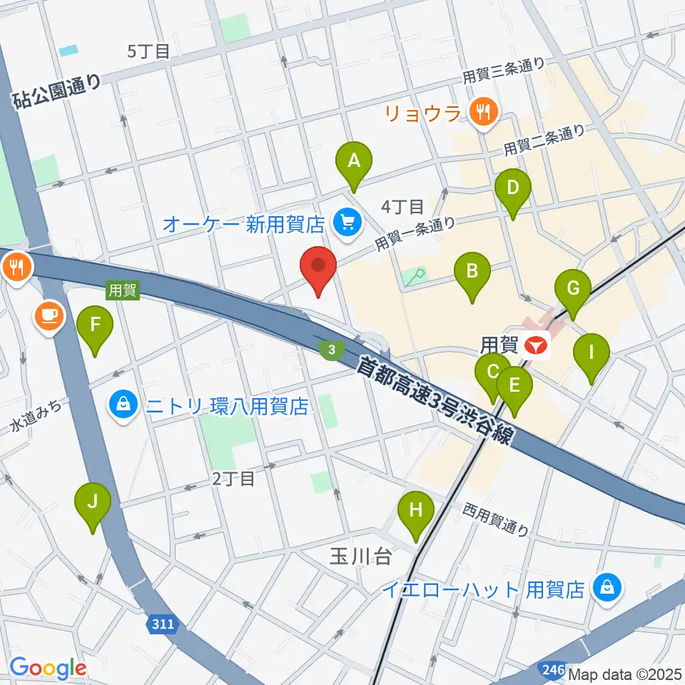 エフエム世田谷周辺のコンビニエンスストア一覧地図