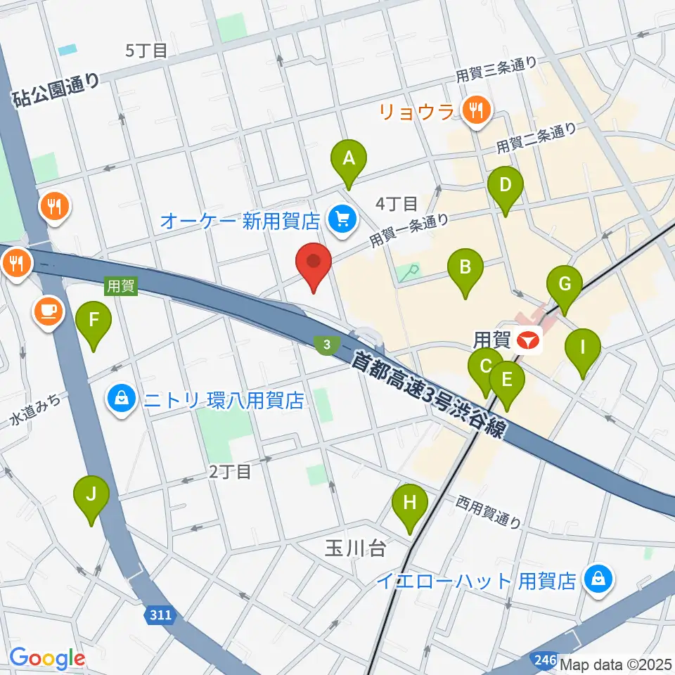 エフエム世田谷周辺のコンビニエンスストア一覧地図