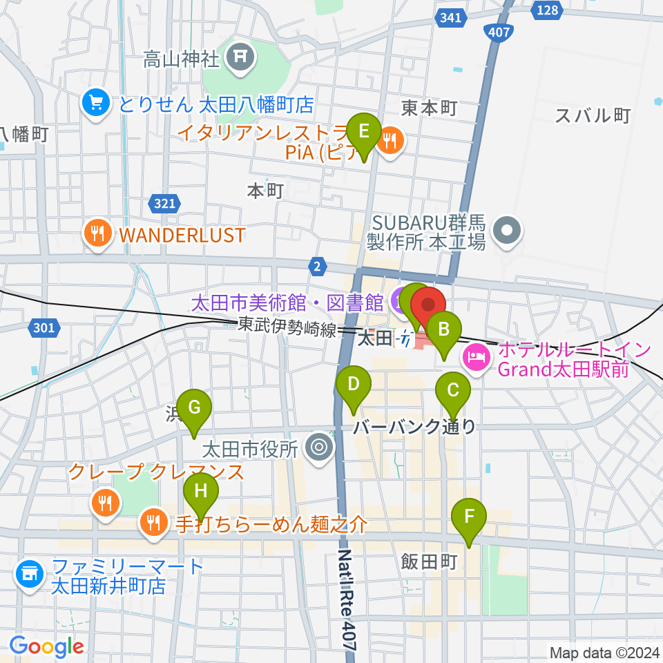 エフエム太郎周辺のコンビニエンスストア一覧地図