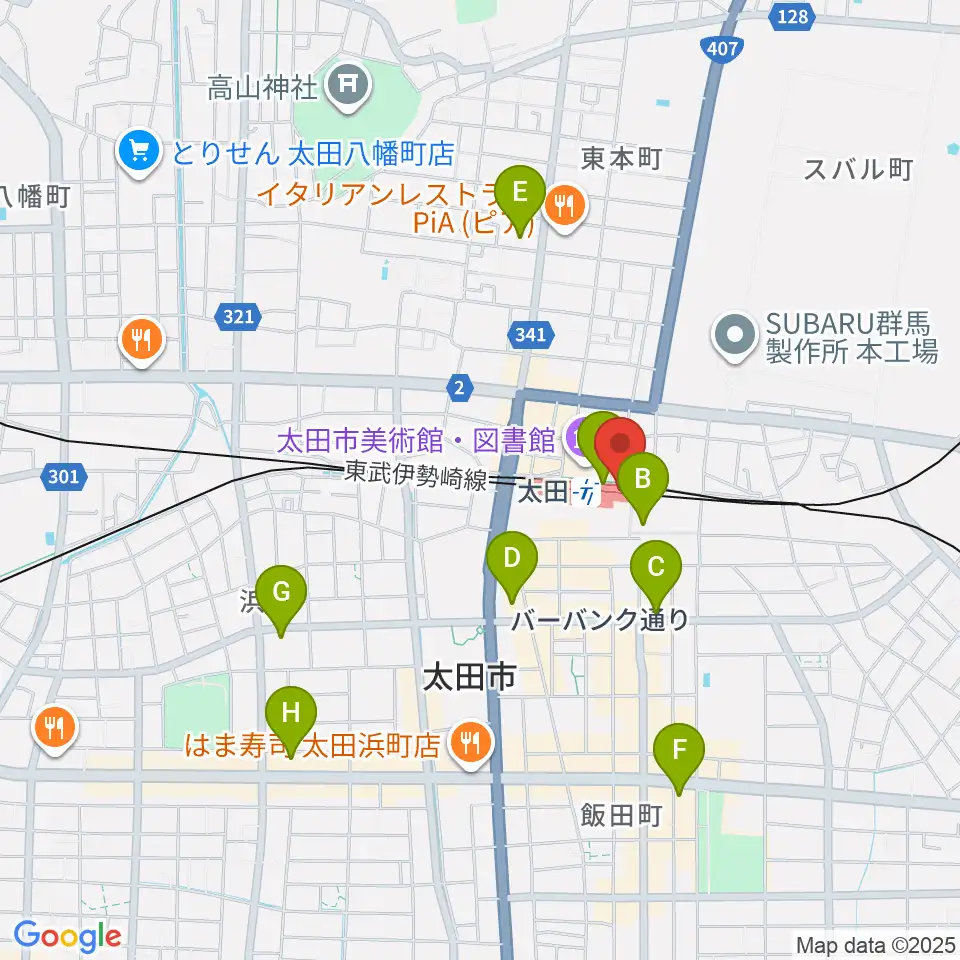 エフエム太郎周辺のコンビニエンスストア一覧地図