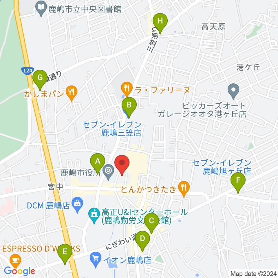 FMかしま周辺のコンビニエンスストア一覧地図