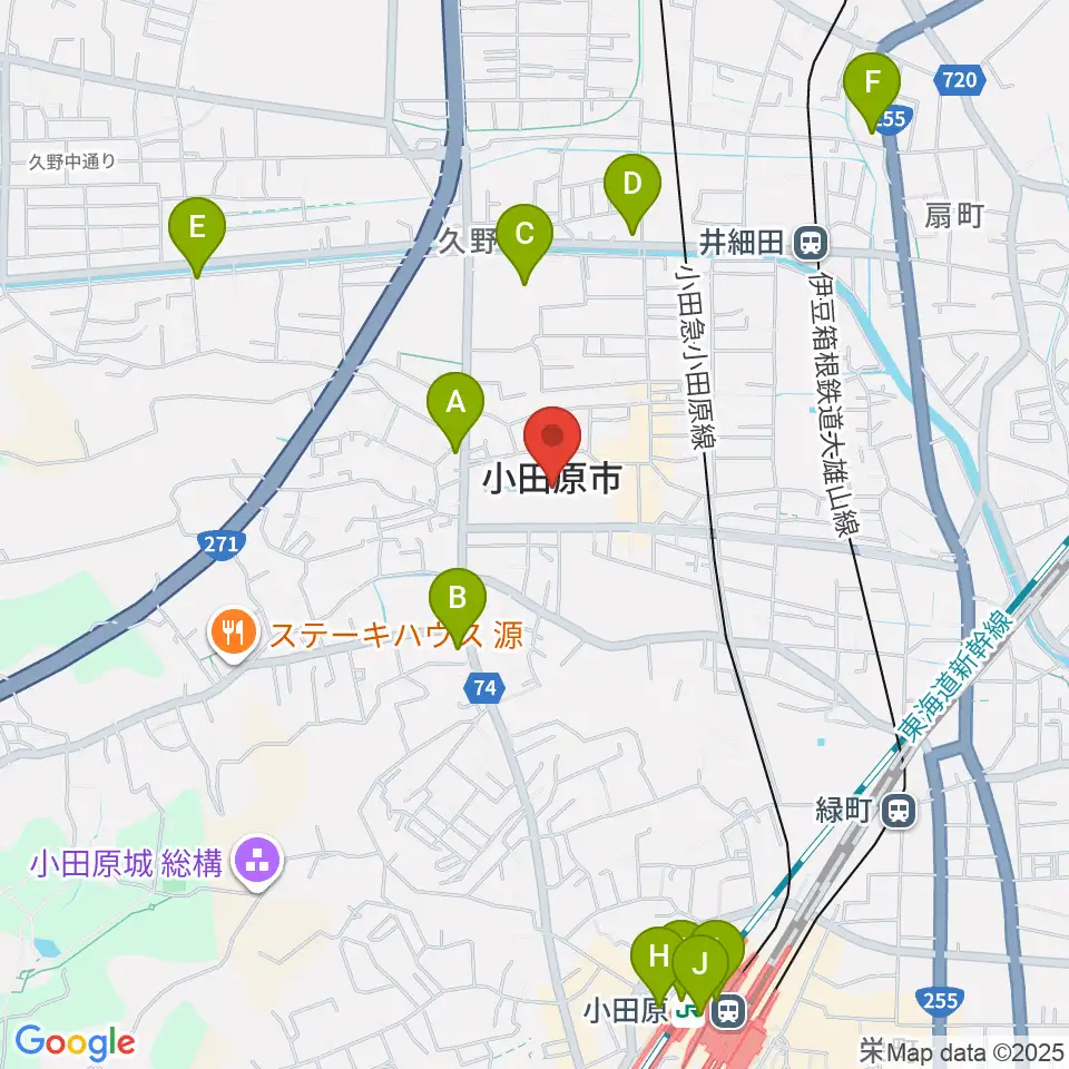 FMおだわら周辺のコンビニエンスストア一覧地図