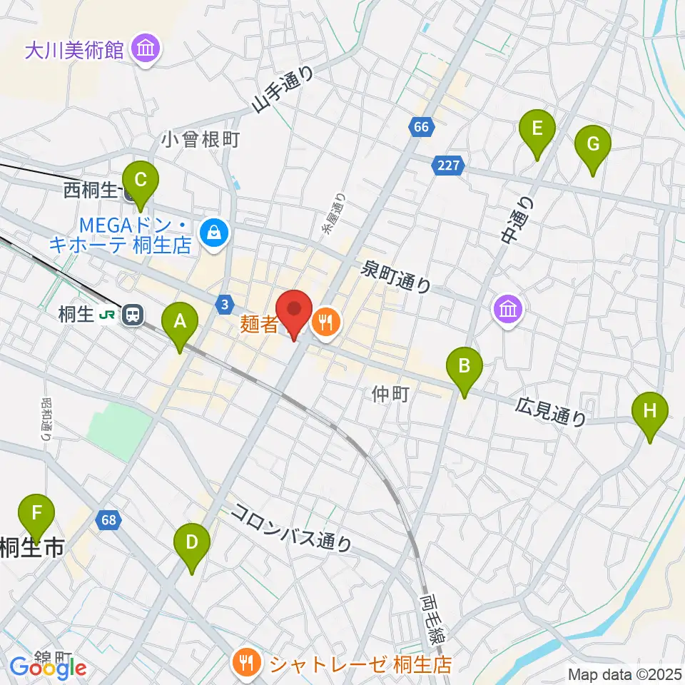 FM桐生周辺のコンビニエンスストア一覧地図