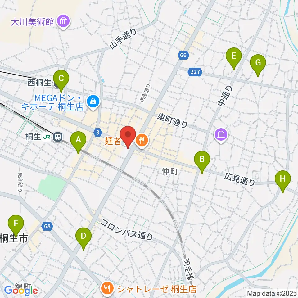 FM桐生周辺のコンビニエンスストア一覧地図
