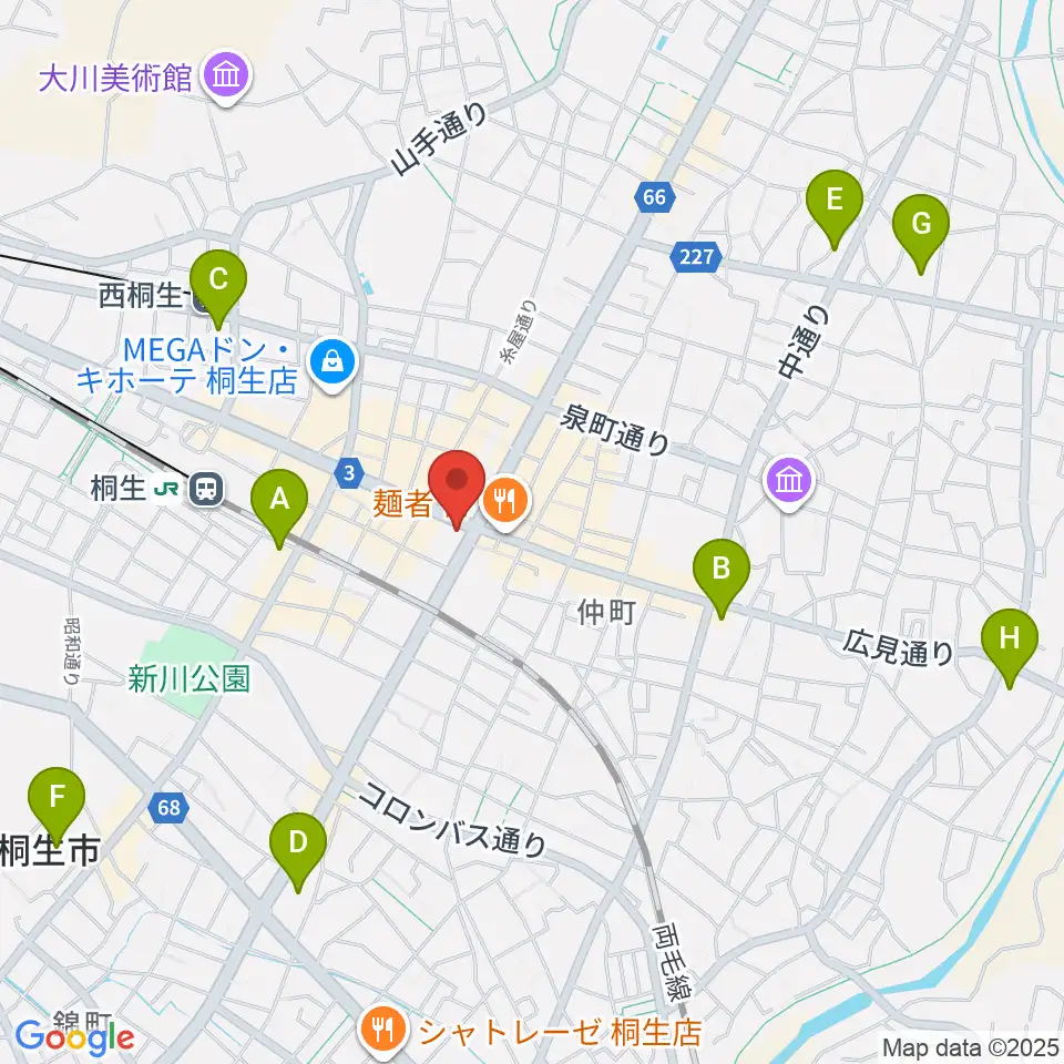 FM桐生周辺のコンビニエンスストア一覧地図