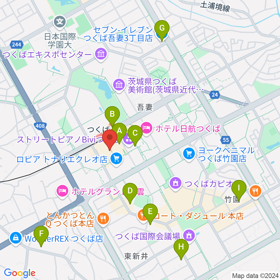 ラヂオつくば周辺のコンビニエンスストア一覧地図