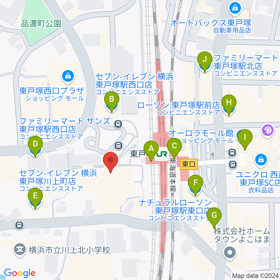 エフエム戸塚周辺のコンビニエンスストア一覧地図