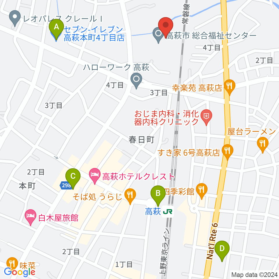 たかはぎFM周辺のコンビニエンスストア一覧地図