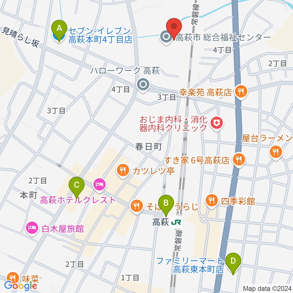 たかはぎFM周辺のコンビニエンスストア一覧地図