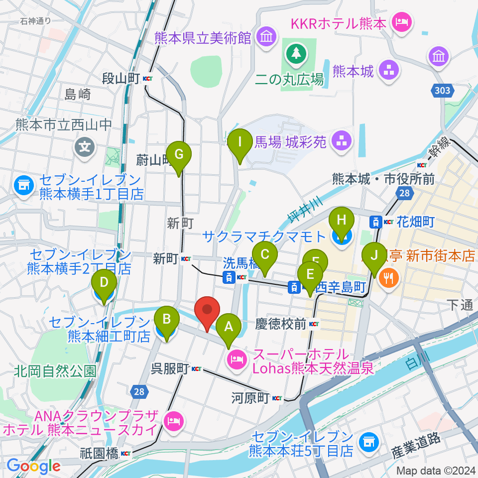 ピュアリィ西館レンタルスペース周辺のコンビニエンスストア一覧地図