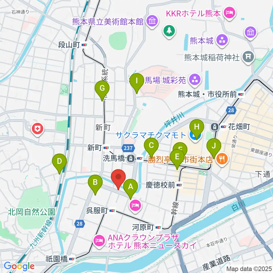 ピュアリィ西館レンタルスペース周辺のコンビニエンスストア一覧地図