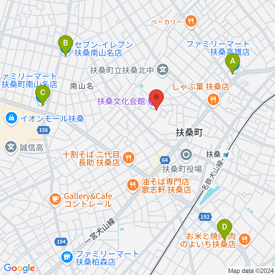 扶桑文化会館周辺のコンビニエンスストア一覧地図