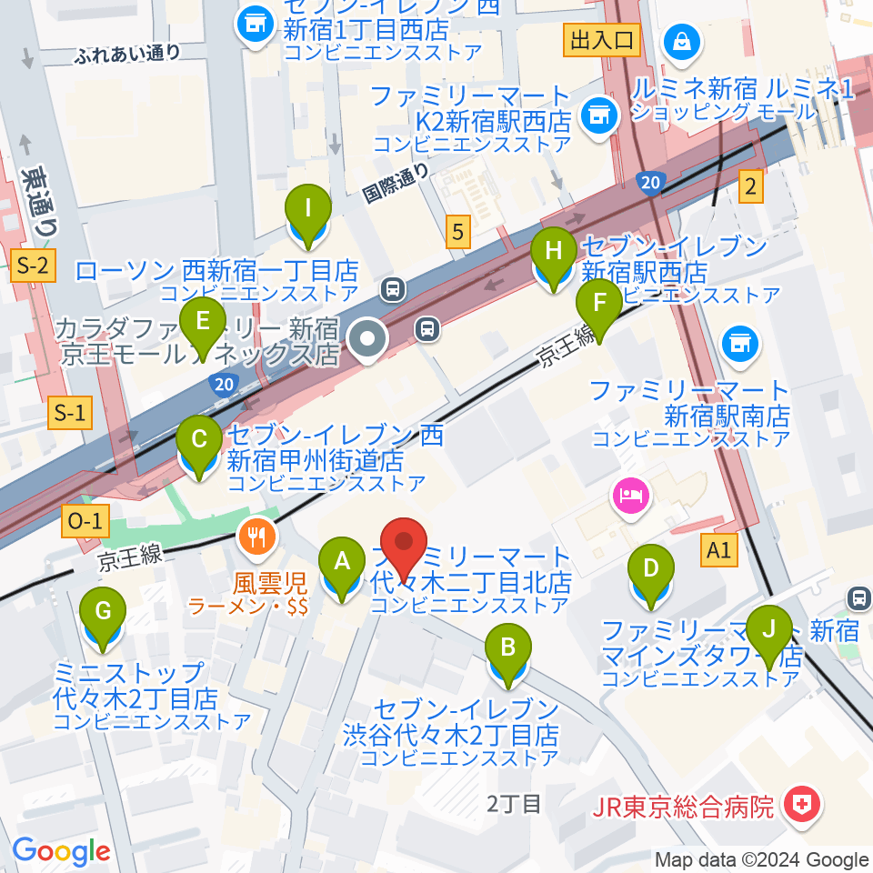 プーク人形劇場周辺のコンビニエンスストア一覧地図