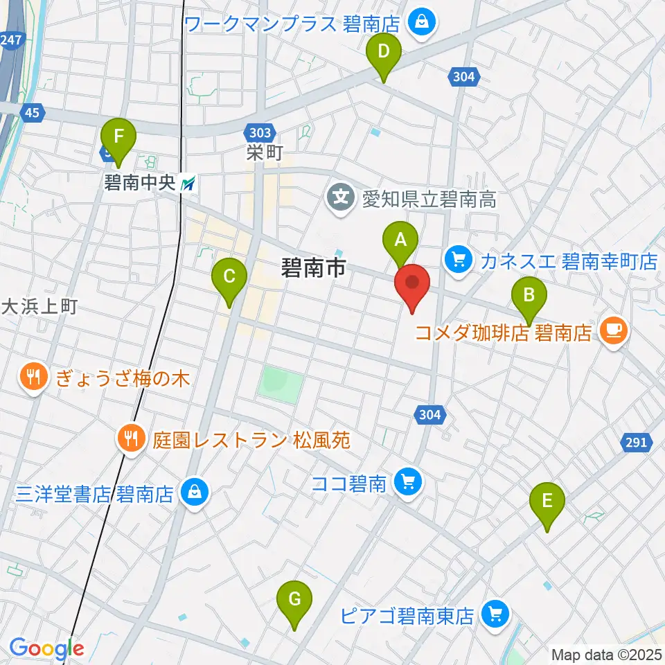 碧南市文化会館周辺のコンビニエンスストア一覧地図
