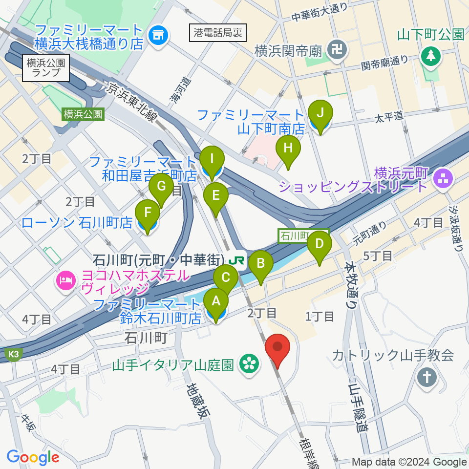 ブラフ18番館周辺のコンビニエンスストア一覧地図