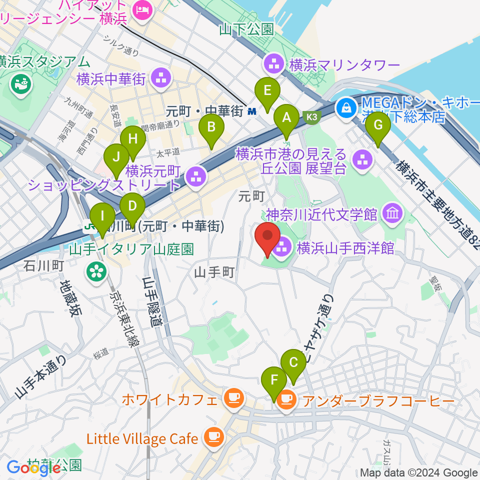 ベーリック・ホール周辺のコンビニエンスストア一覧地図