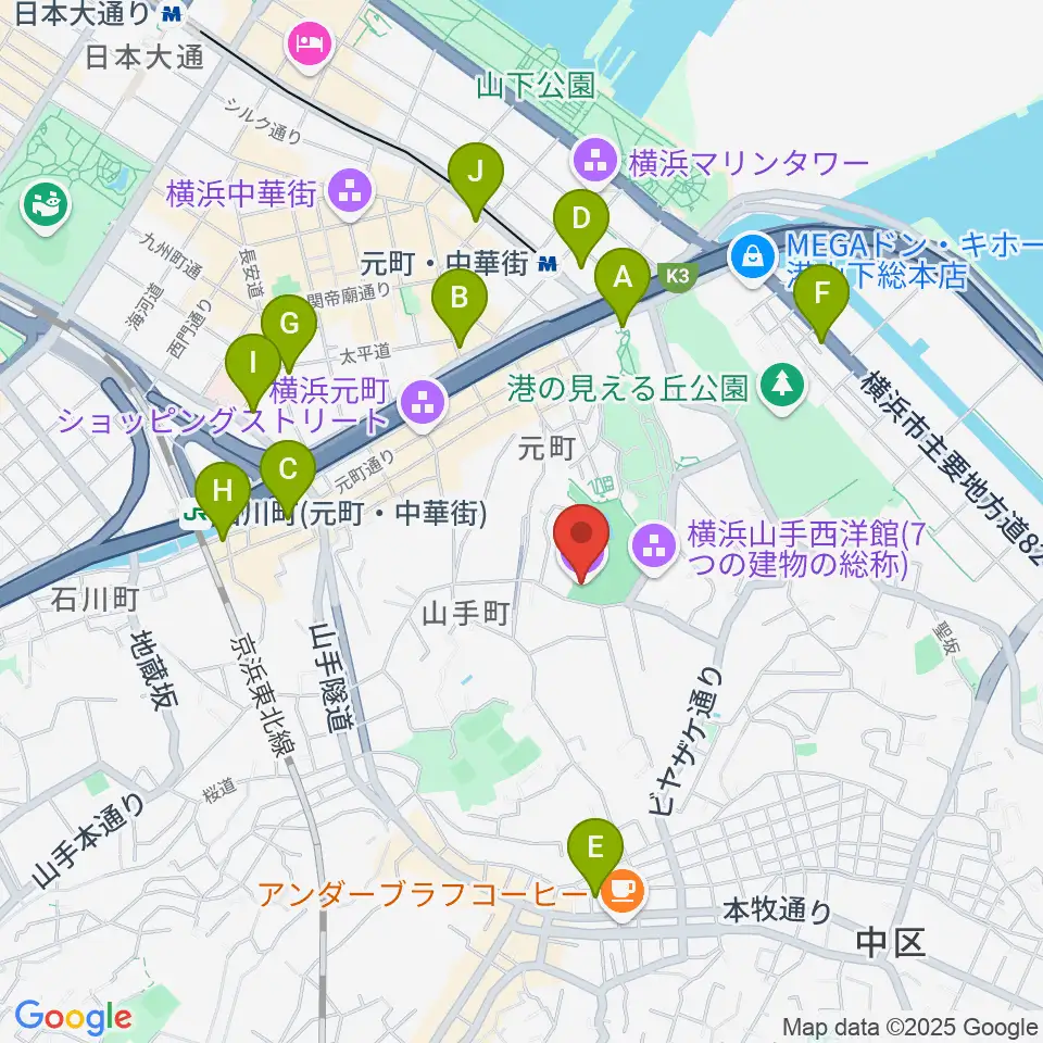 ベーリック・ホール周辺のコンビニエンスストア一覧地図