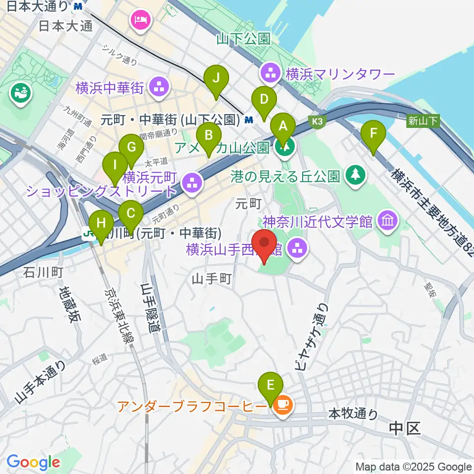 ベーリック・ホール周辺のコンビニエンスストア一覧地図