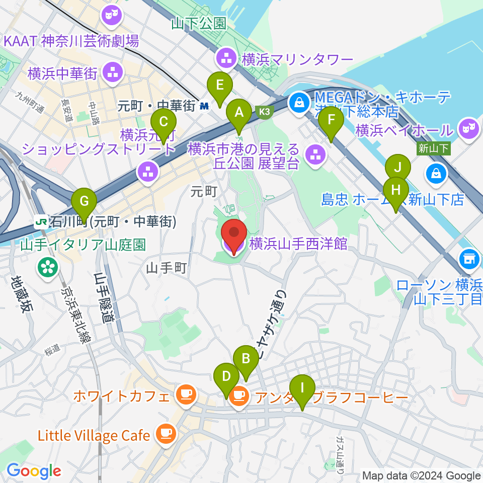 エリスマン邸周辺のコンビニエンスストア一覧地図