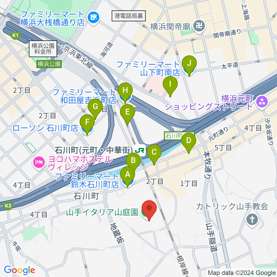 外交官の家周辺のコンビニエンスストア一覧地図