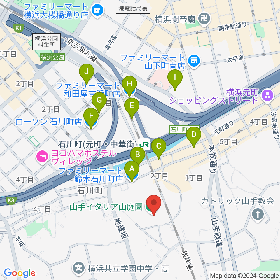 外交官の家周辺のコンビニエンスストア一覧地図