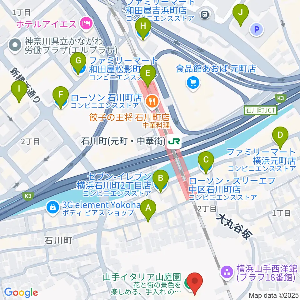 外交官の家周辺のコンビニエンスストア一覧地図