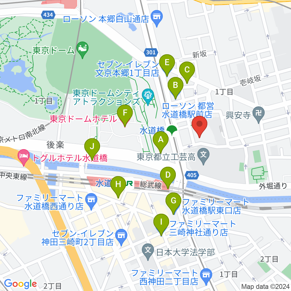 宝生能楽堂周辺のコンビニエンスストア一覧地図