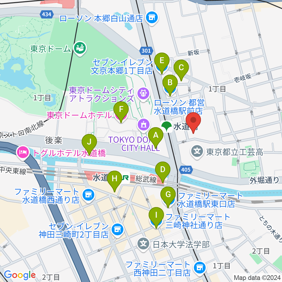 宝生能楽堂周辺のコンビニエンスストア一覧地図