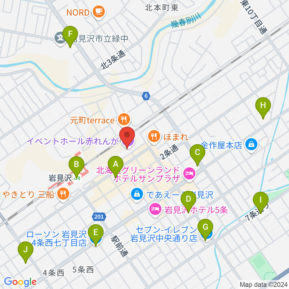 イベントホール赤れんが周辺のコンビニエンスストア一覧地図