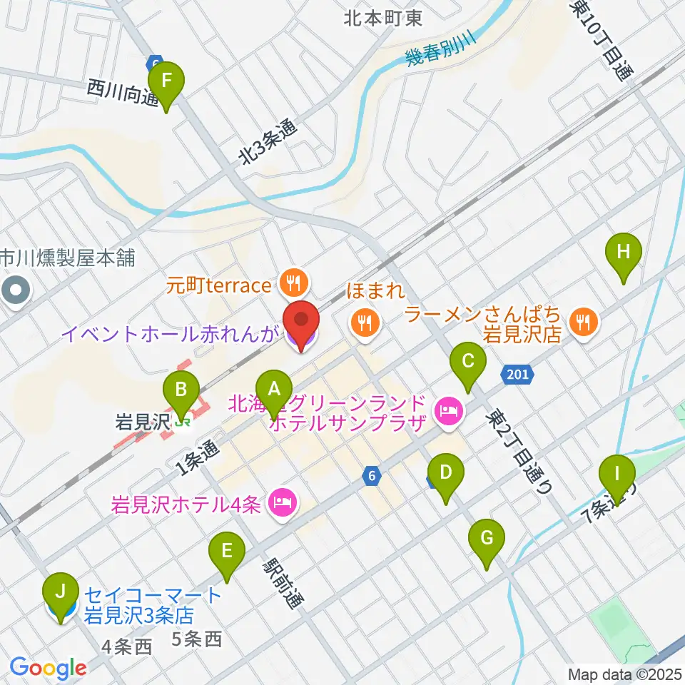イベントホール赤れんが周辺のコンビニエンスストア一覧地図
