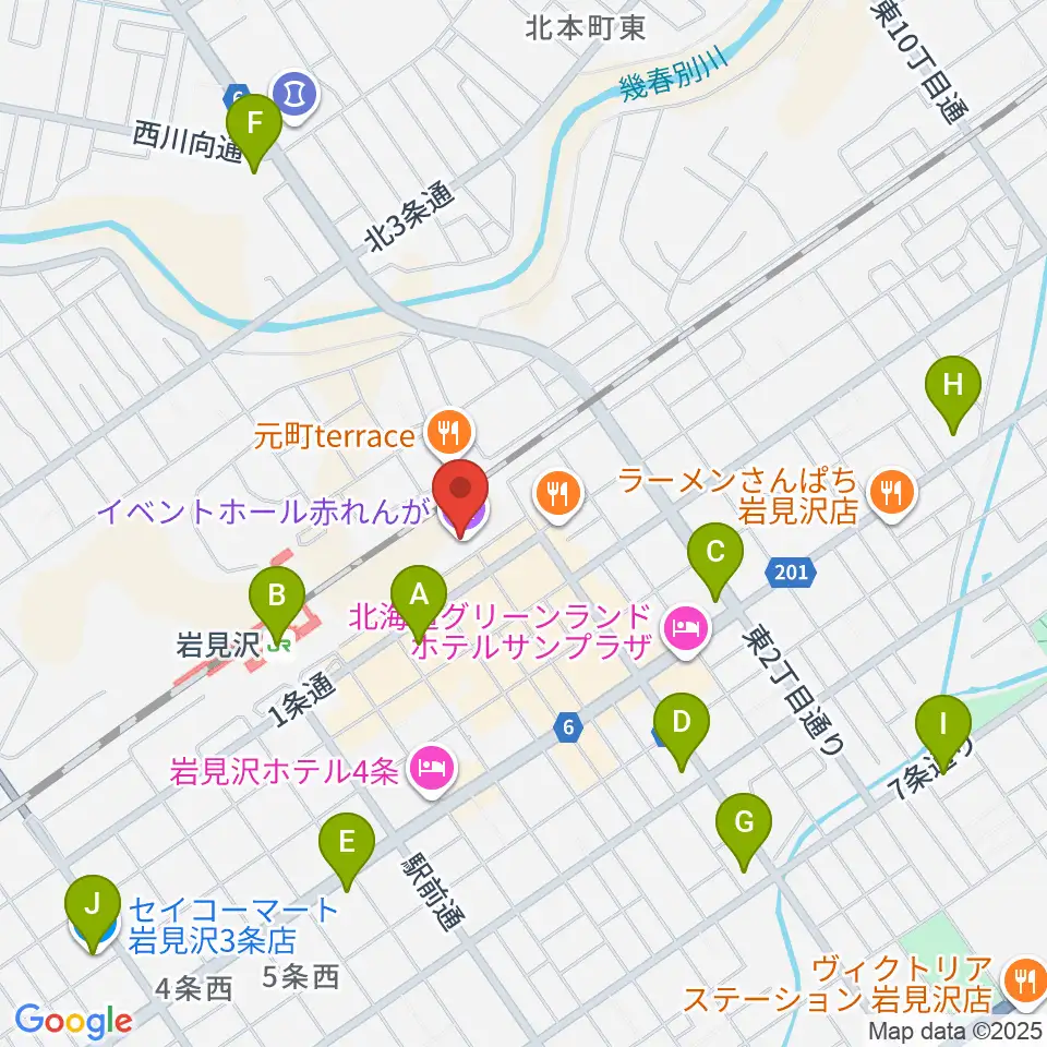 イベントホール赤れんが周辺のコンビニエンスストア一覧地図