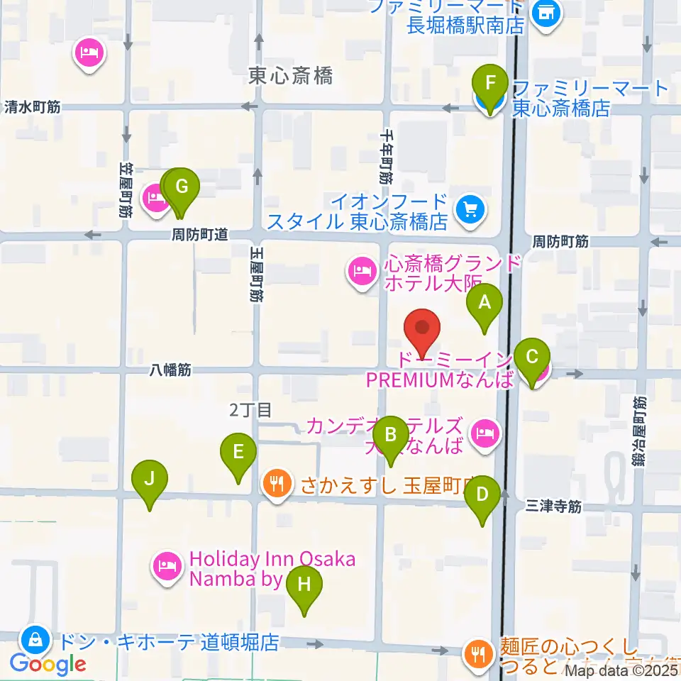 心斎橋soma周辺のコンビニエンスストア一覧地図