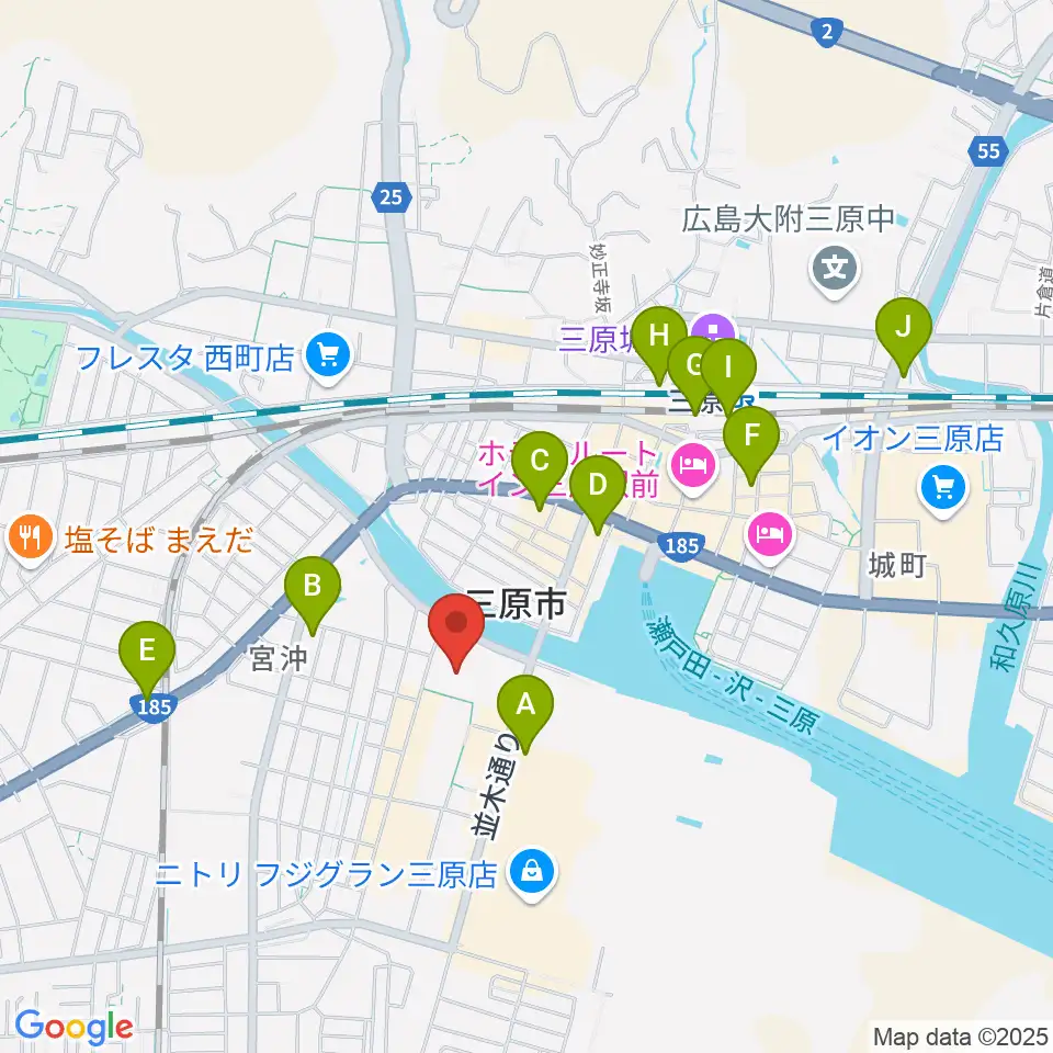 三原リージョンプラザ周辺のコンビニエンスストア一覧地図