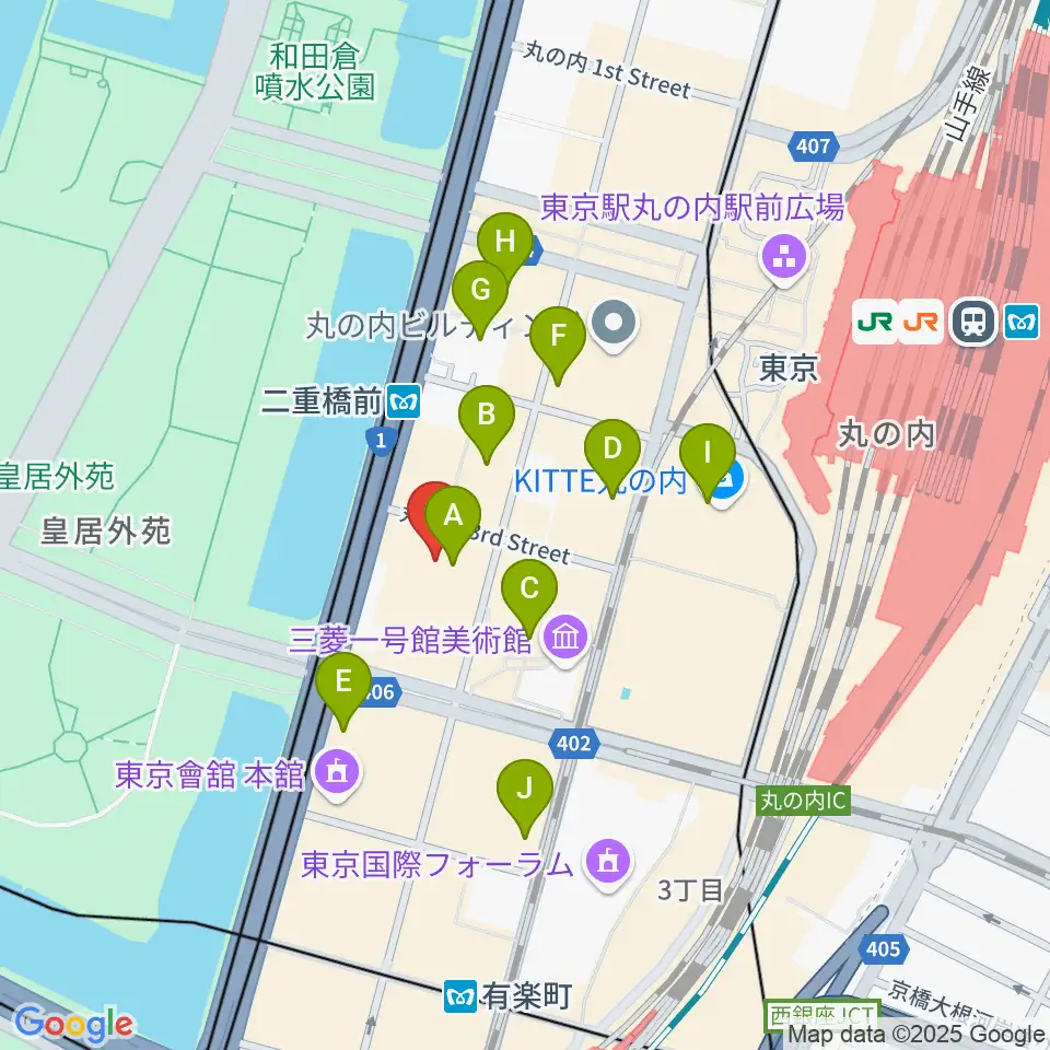 丸の内MY PLAZAホール周辺のコンビニエンスストア一覧地図