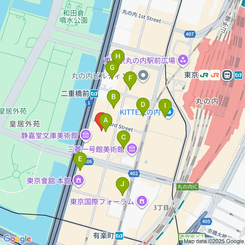 丸の内MY PLAZAホール周辺のコンビニエンスストア一覧地図