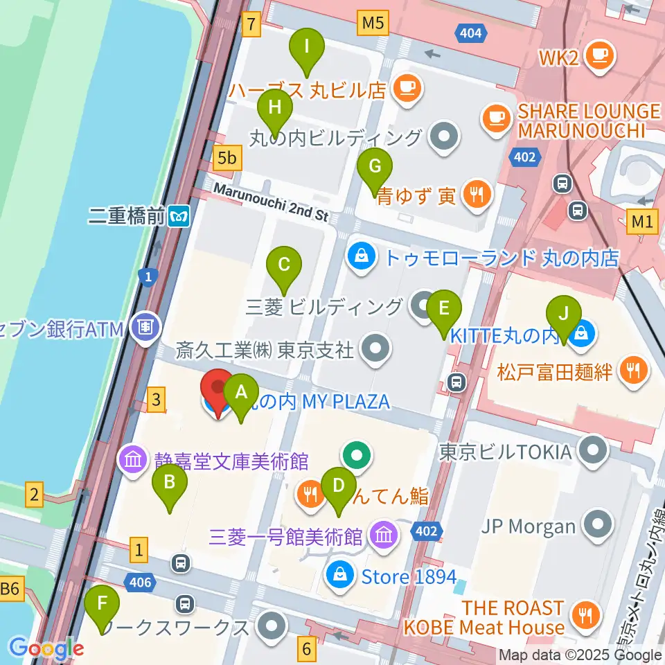 丸の内MY PLAZAホール周辺のコンビニエンスストア一覧地図