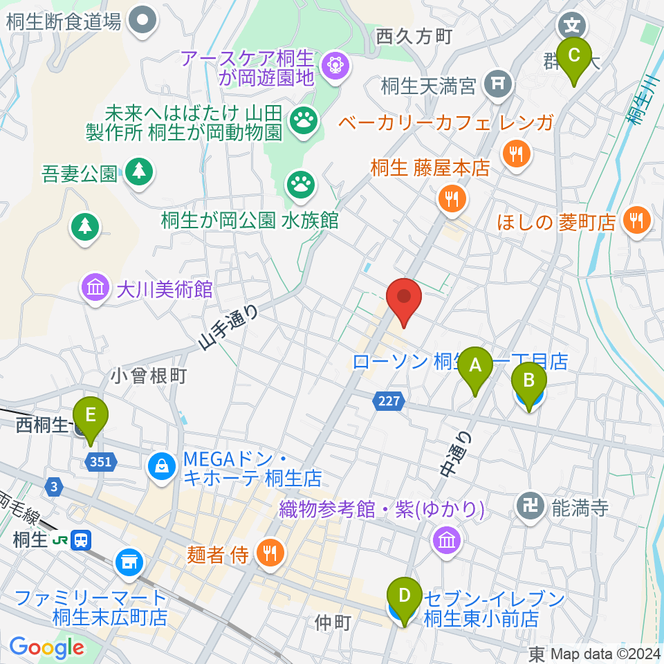 有鄰館周辺のコンビニエンスストア一覧地図