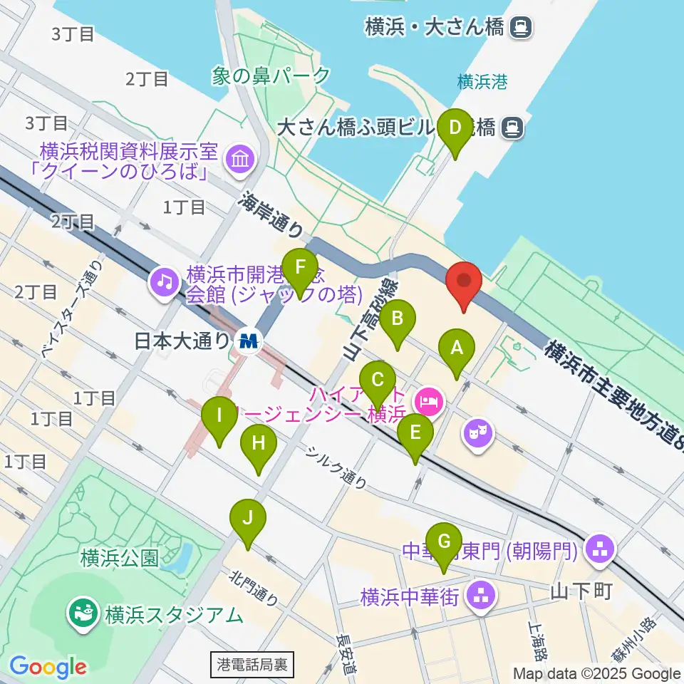 横浜産貿ホール マリネリア周辺のコンビニエンスストア一覧地図