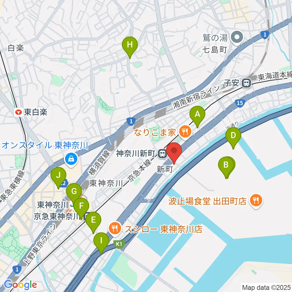 横浜ベイサイドスタジオ周辺のコンビニエンスストア一覧地図